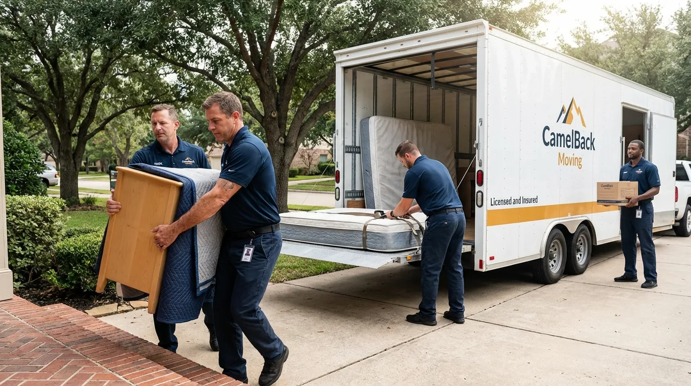 Crew loading residential truck for cross-state move from Carrollton, GA