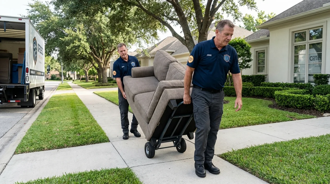 Local residential moving crew loading furniture in Carrollton, GA